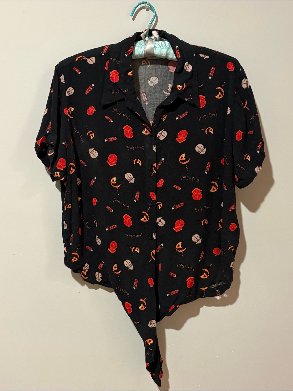 Trick r’ treat button up shirt